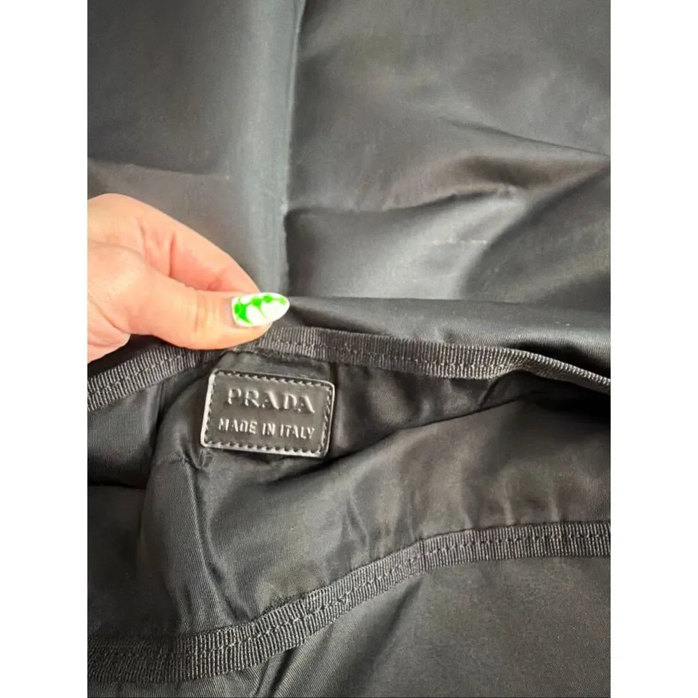 Prada Black Nylon Garment Bag Travel Suit Carrier Foldable Made In Italy